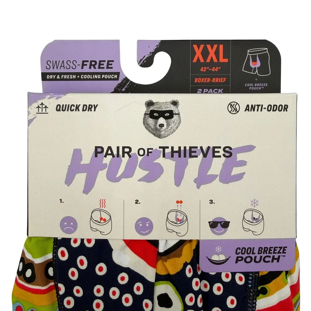 Pair of Thieves Hustle Boxer Briefs XXL Cell Out  Print & Blue (2) Pack *NEW*